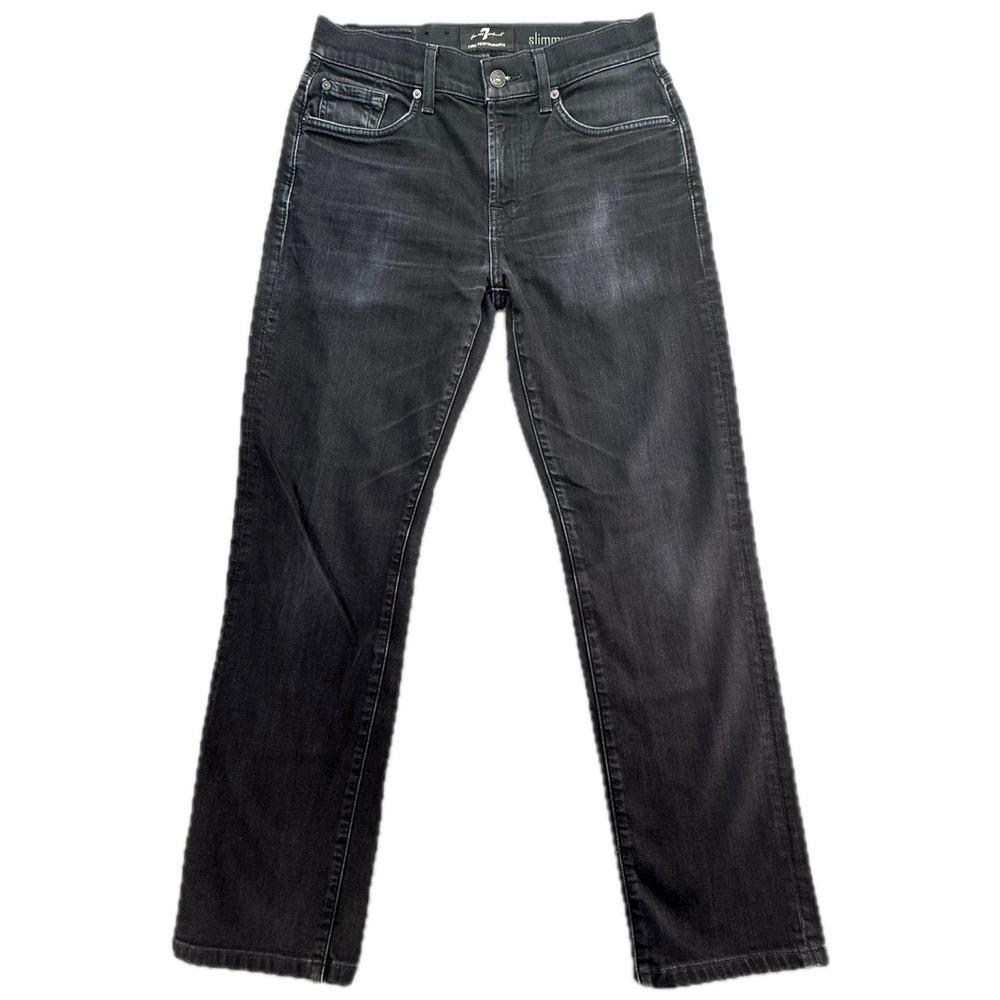 7 For All Mankind Slimmy Jeans Mens Dark‎ Wash Slim Fit Cotton Blend Size 28